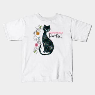 Pawsitively Purrfect Cat Silhouette Kids T-Shirt